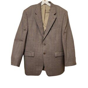 VTG Lauren Ralph Lauren Mens Houndstooth Wool Blazer Jacket 43R Made In Canada